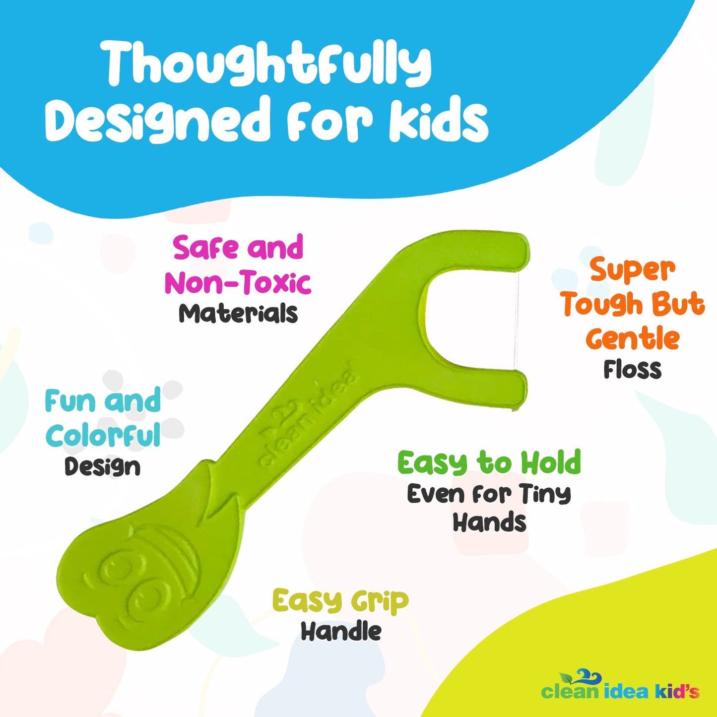 Clean Idea Kids Ecoflosser Individually Wrapped 150 pieces Plant Based Flossing Picks - Clean Idea