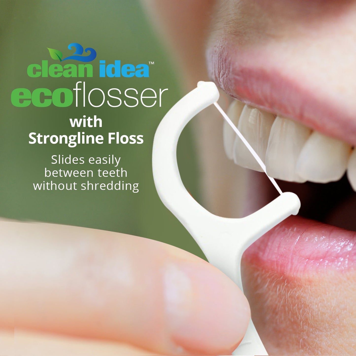 Clean Idea Ecoflosser Flossing Picks - 300 pieces Plant Based Flossing Picks - Clean Idea