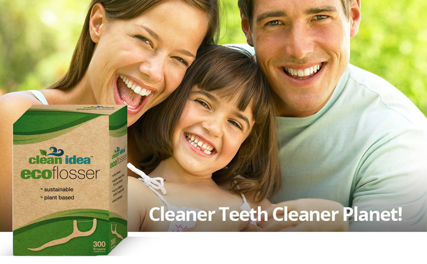 Clean Idea Ecoflosser Flossing Picks - 300 pieces Plant Based Flossing Picks - Clean Idea