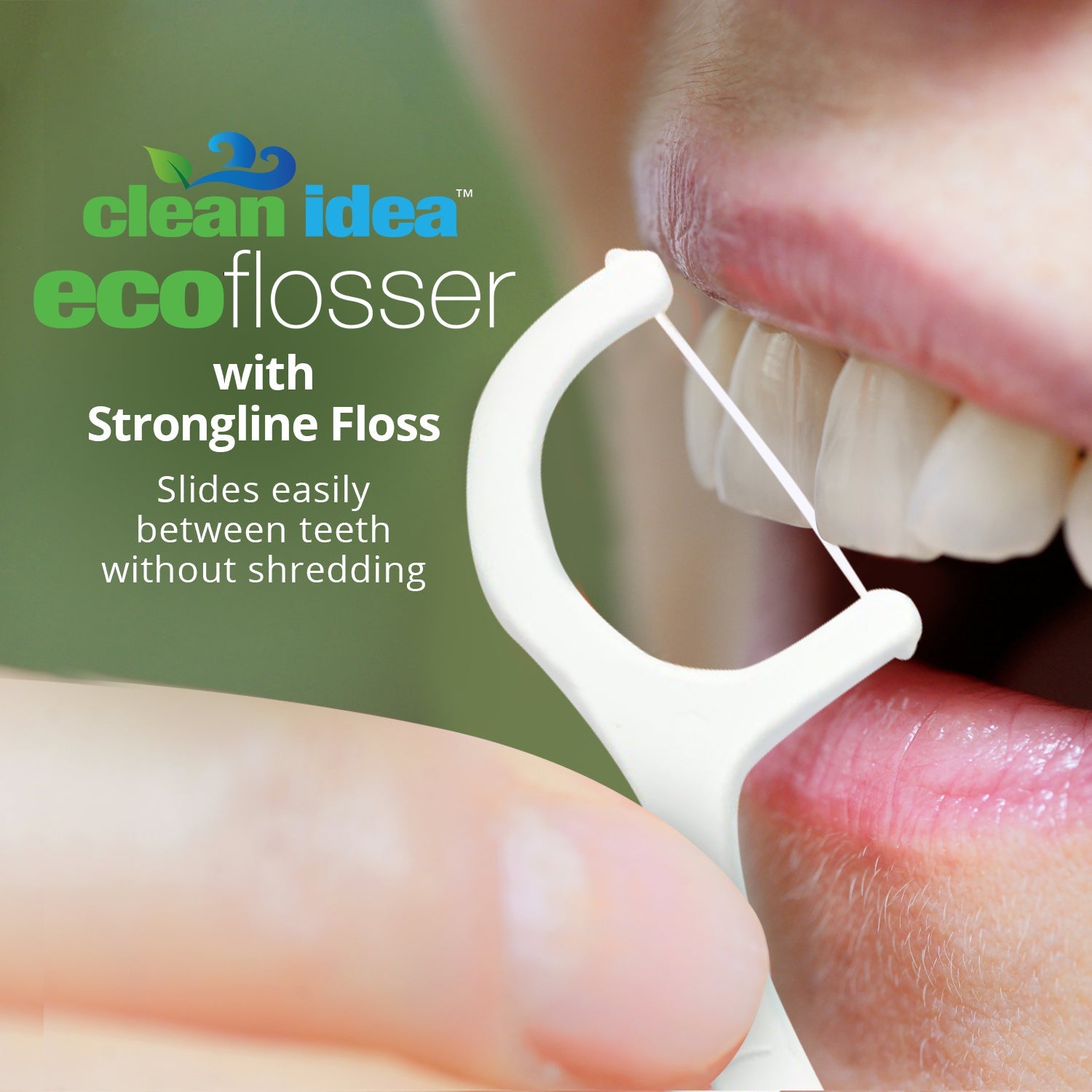 Clean Idea Ecoflosser Flossing Picks - 300 pieces Plant Based Flossing Picks - Clean Idea