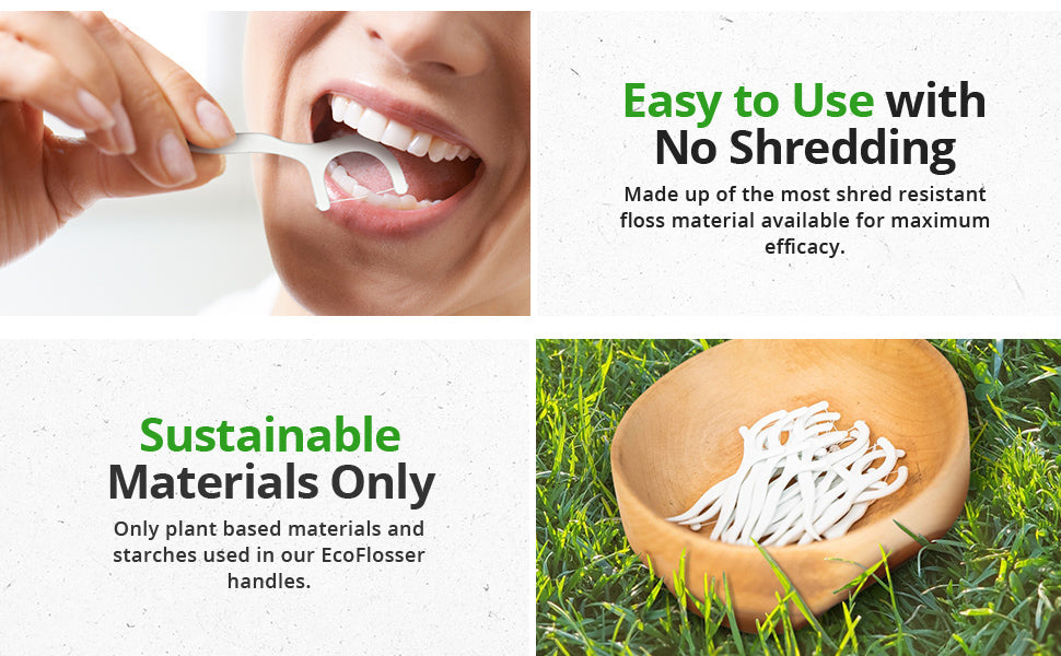 Clean Idea Ecoflosser Individually Wrapped 180pieces Plant Based Flossing Picks - Clean Idea