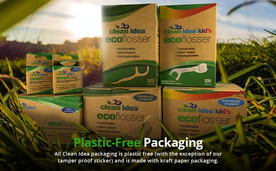 Clean Idea Ecoflosser Individually Wrapped 180pieces Plant Based Flossing Picks - Clean Idea