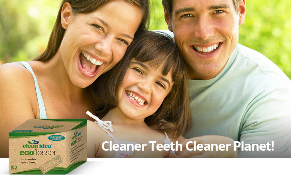 Clean Idea Ecoflosser Individually Wrapped 180pieces Plant Based Flossing Picks - Clean Idea